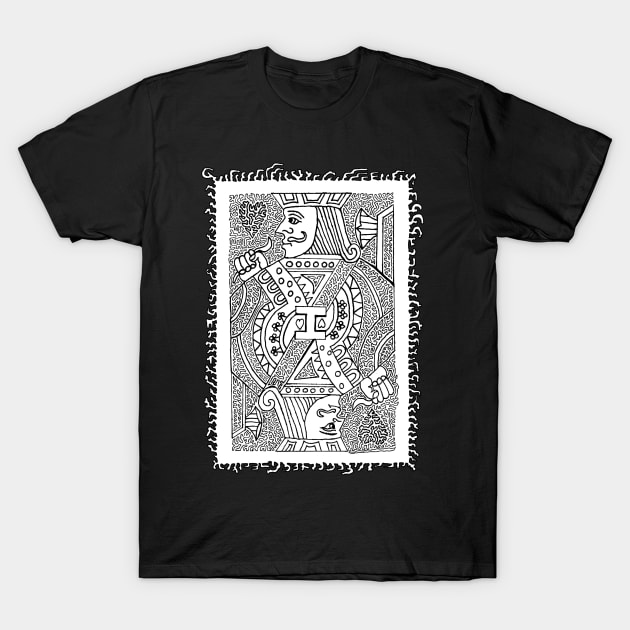 Jack of Hearts Drawing - Black and White T-Shirt by NightserFineArts